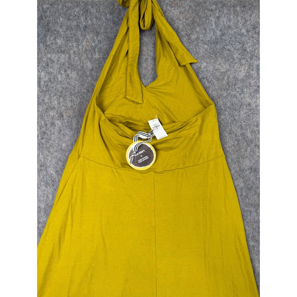 Old Navy x Christopher John Rogers Halter Maxi Dress Mustard Yellow M - Picture 7 of 8